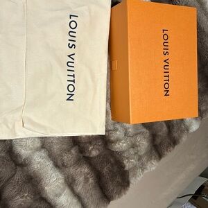 Louis Vuitton EMPTY Orange Box with Cream Dust Bag.